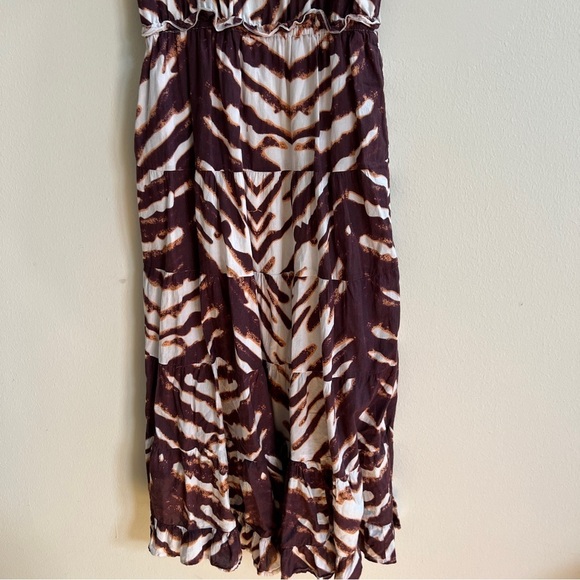 THML Ruffle Sleeve Tiered Midi Dress Small - Picture 10 of 10